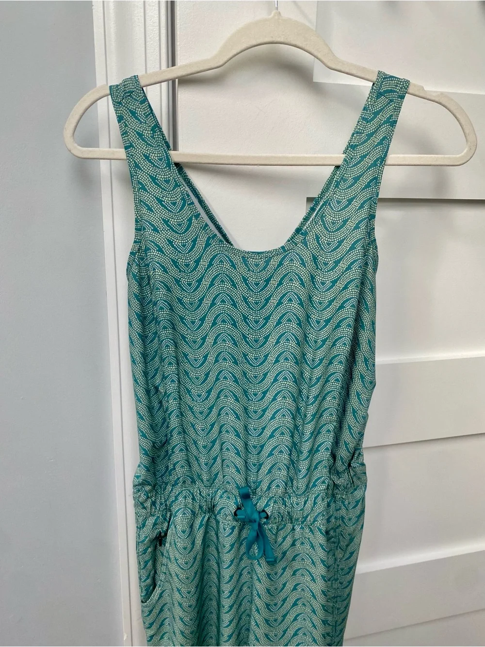 Patagonia Teal Chevron Sleeveless Jumpsuit size XS - Picture 3 of 7